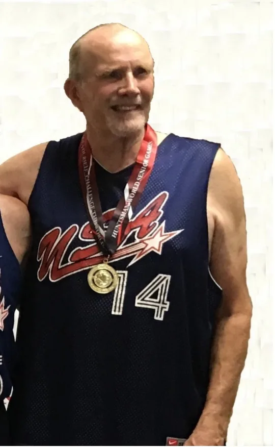 Ken with his gold medal in Italy – 2017